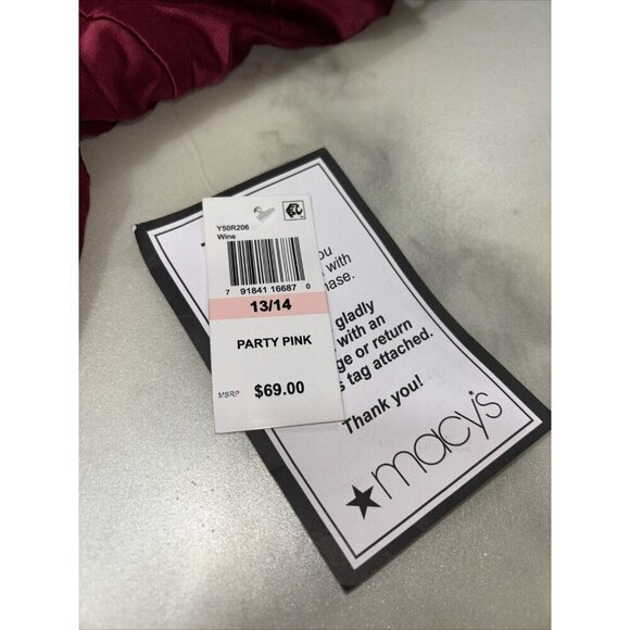 NWT B Darlin Burgundy V Neck Padded Spaghetti Strap Mini Dress Size 13/14 - Picture 5 of 8